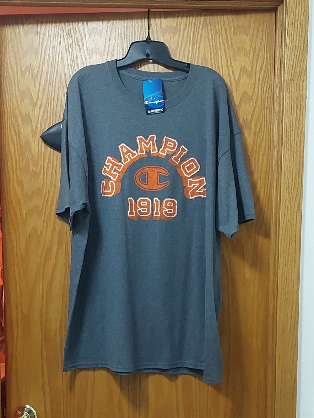 Champion Short Sleeve Gray Tee with Orange Logo Size 2XL, NWT